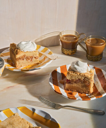 A spread of plated cake