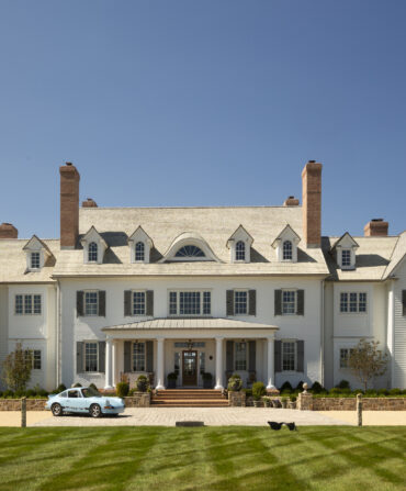 A large white country mansion