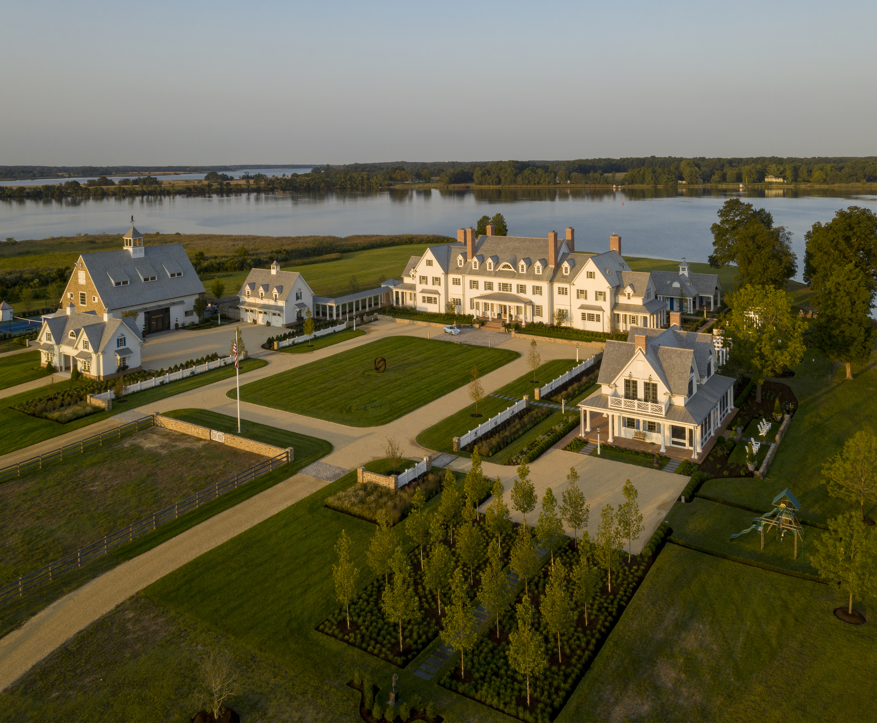 A sprawling estate on the water