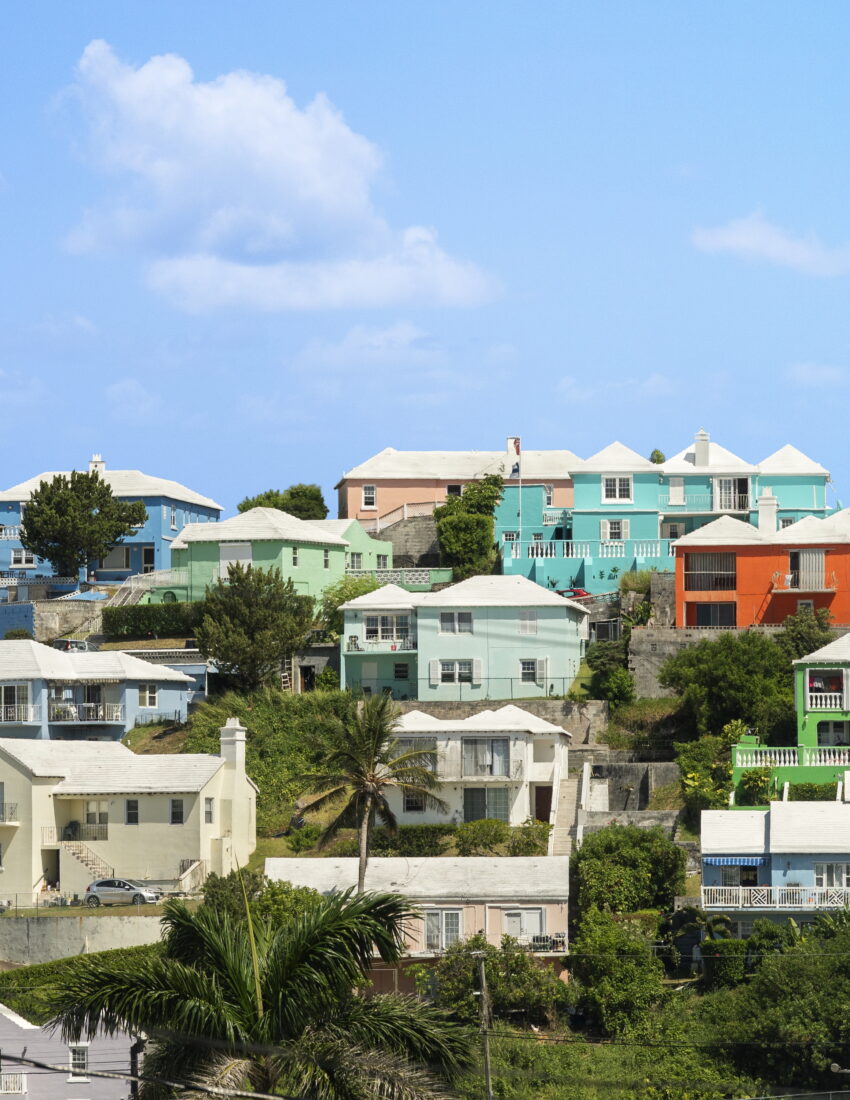 A colorful city scape