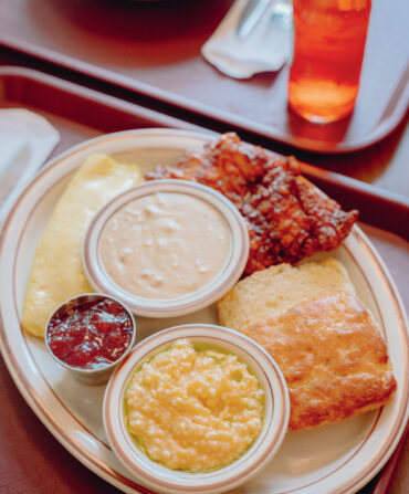 A spread of breakfast food