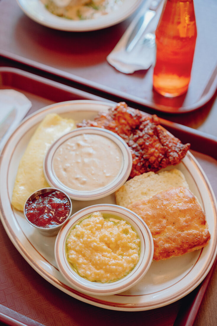 A spread of breakfast food