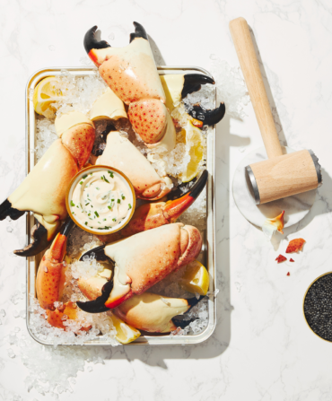 A tray of stone crab claws