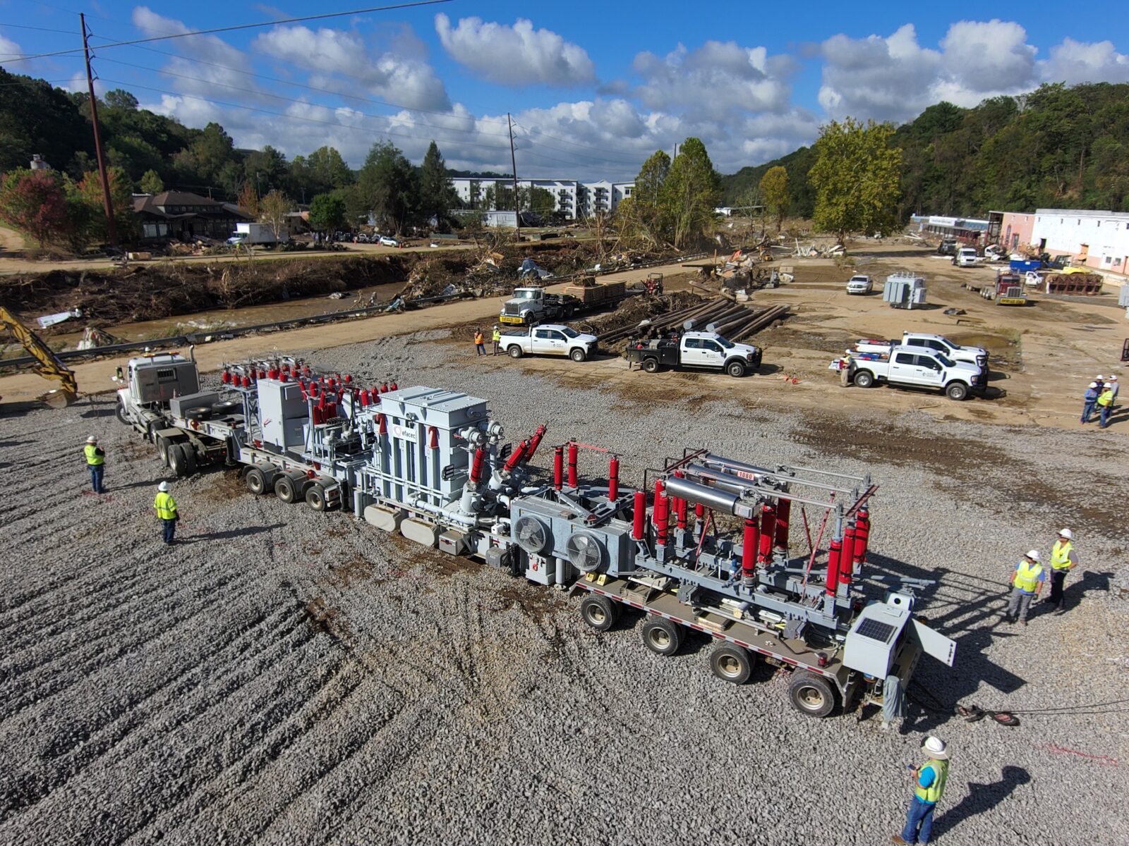 Mobile substations in gravel