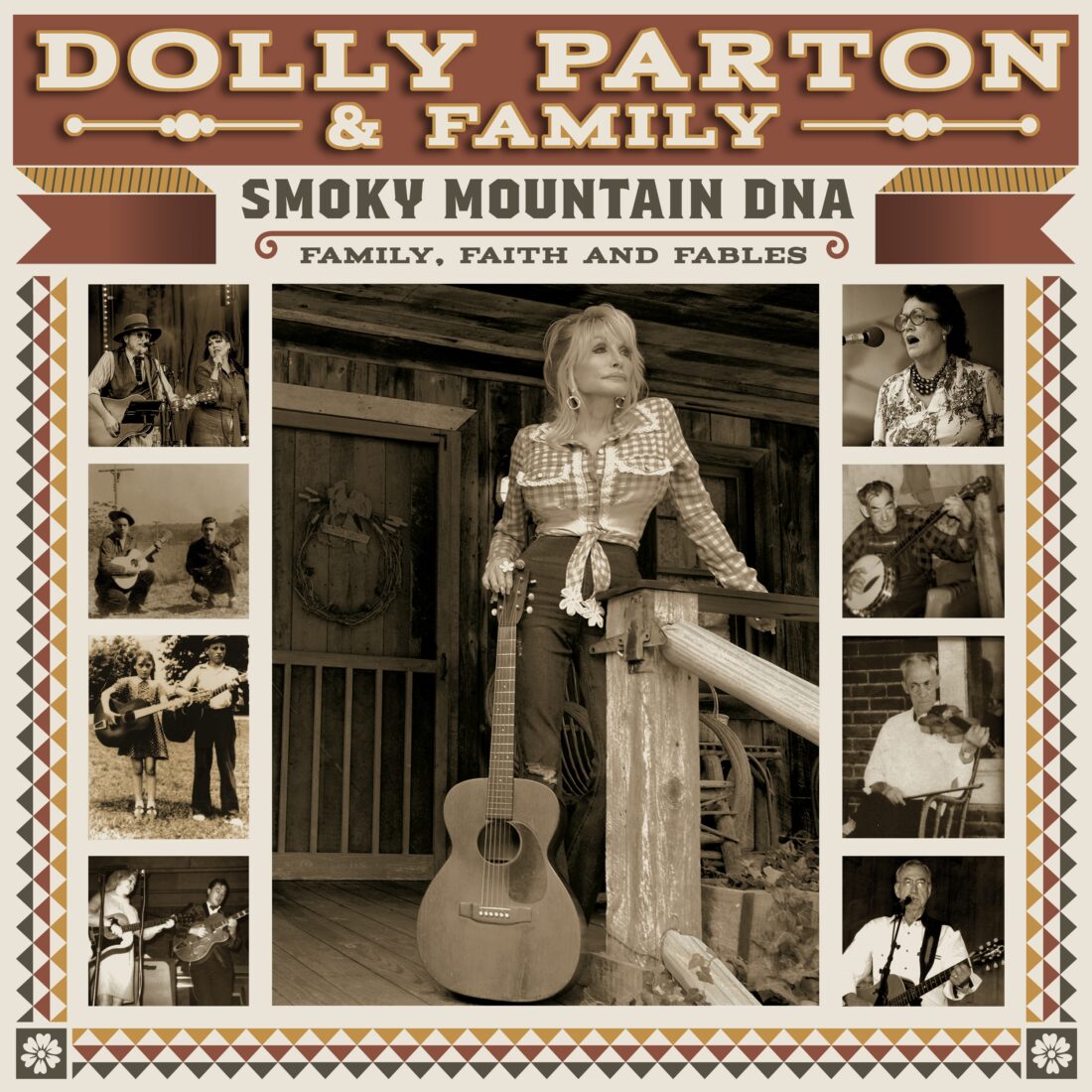 An album cover with Dolly Parton and her family