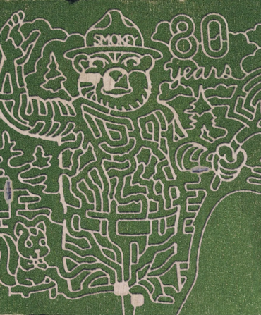 An aerial view of Uncle Shuck’s corn maze