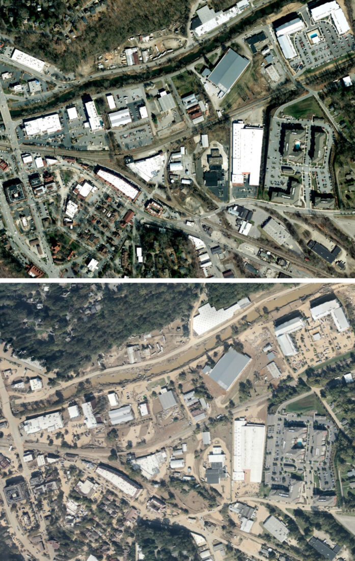 Before-and-After Satellite Images Show the Effects of Helene on Western ...