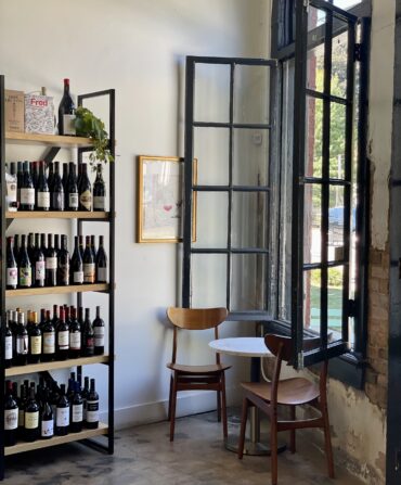 A corner of a wine store