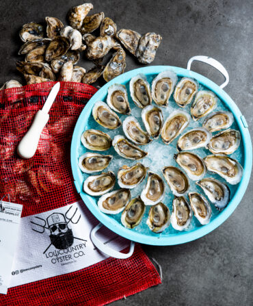 A platter of oysters on ice