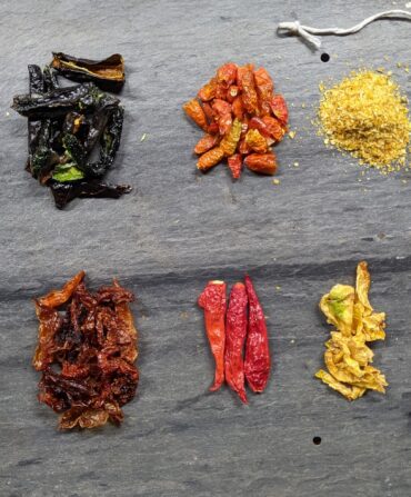 A collection of dried peppers