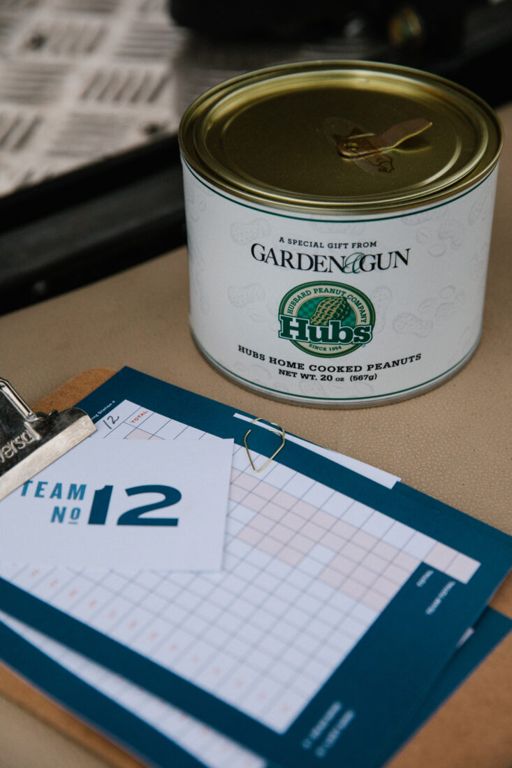 A snack of Hubs Peanuts for guests to enjoy while making their way through the course.