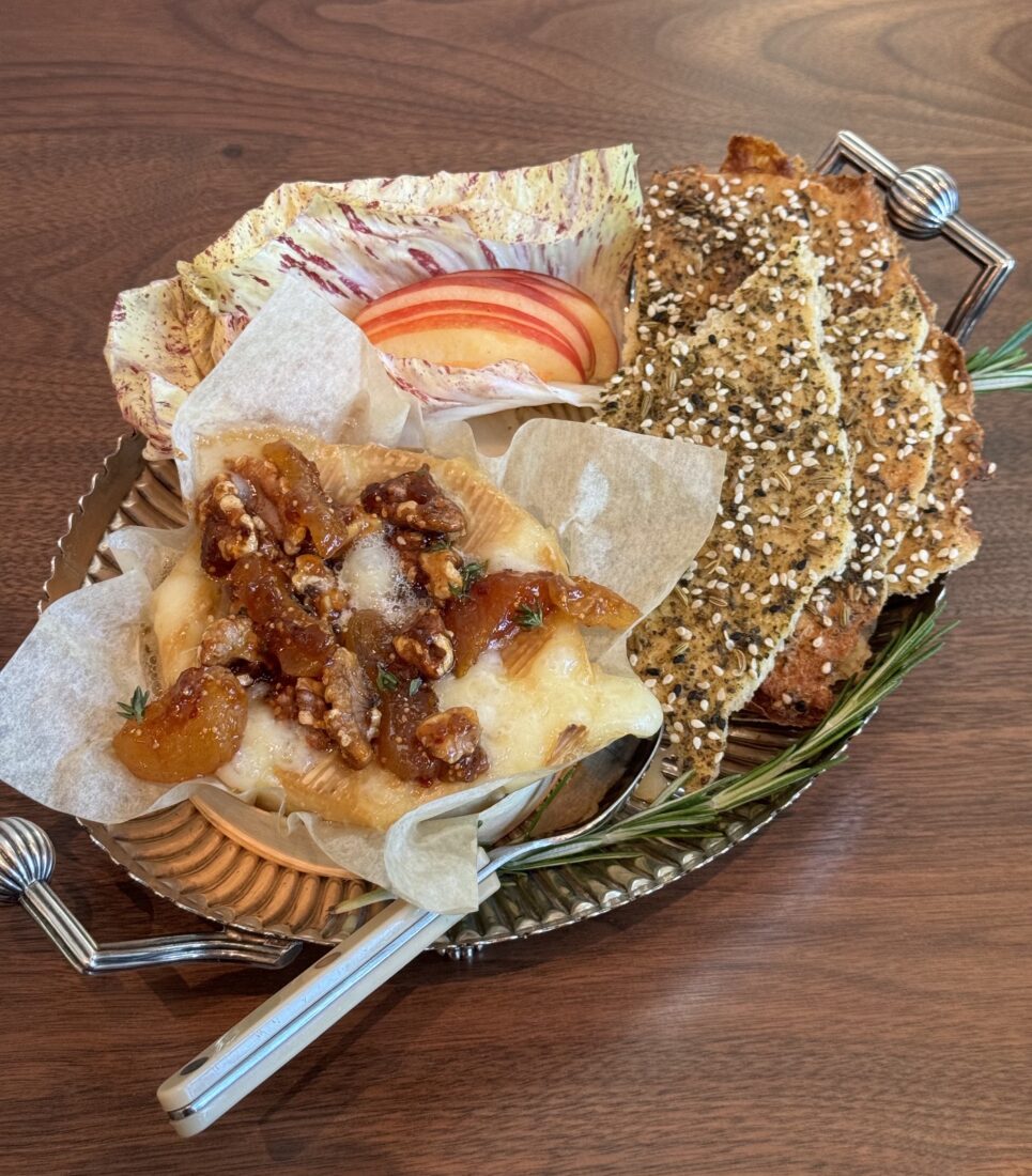 Baked Brie with Honey, Walnuts, Figs, and Rosemary