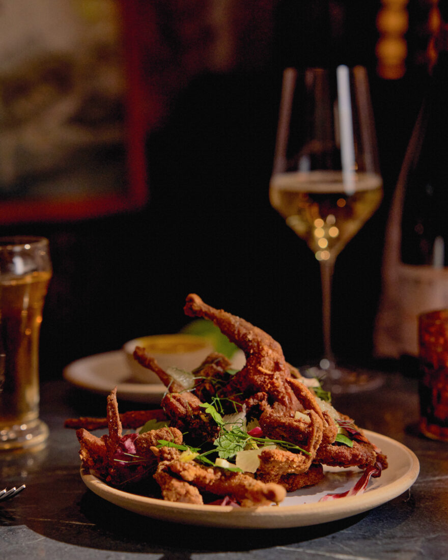 A dish of fried quail