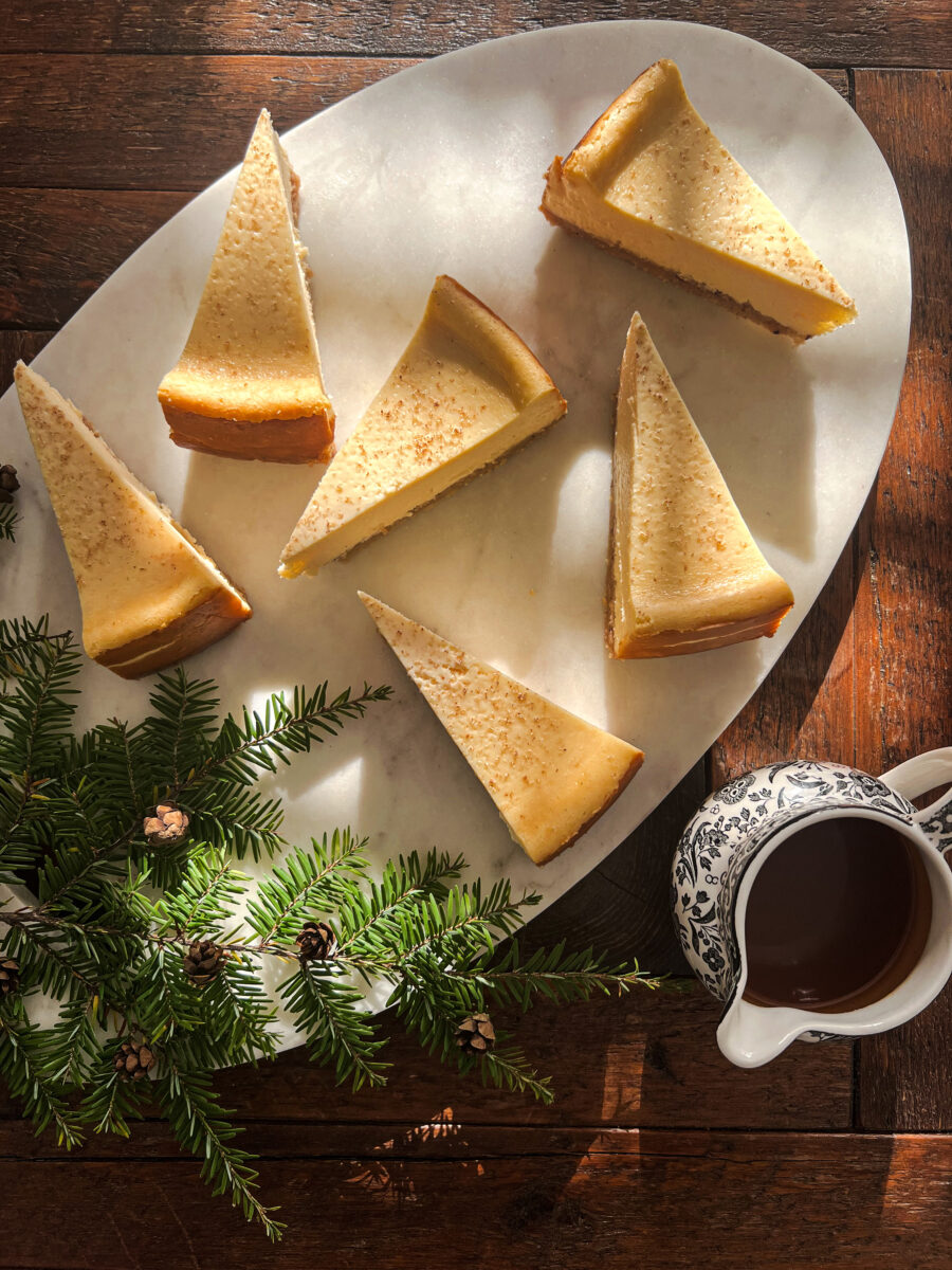 Slices of cheesecake