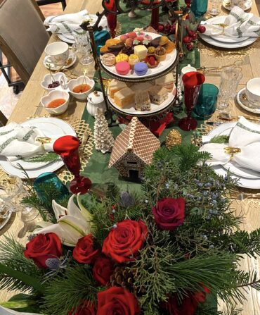 A spread of tea party plates and cups