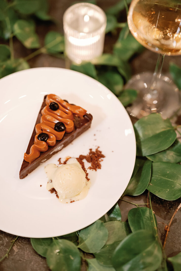 A chocolate caramel tarte with miso ice cream rounds out the decadent meal.