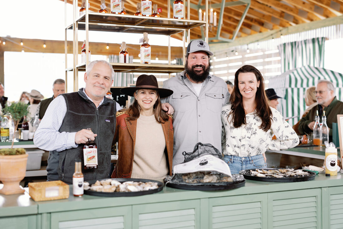 Scott Blackwell and Ann Marshall of High Wire Distilling Co. with Nate Alton and Deja McMillan of Lowcountry Oyster Co..
