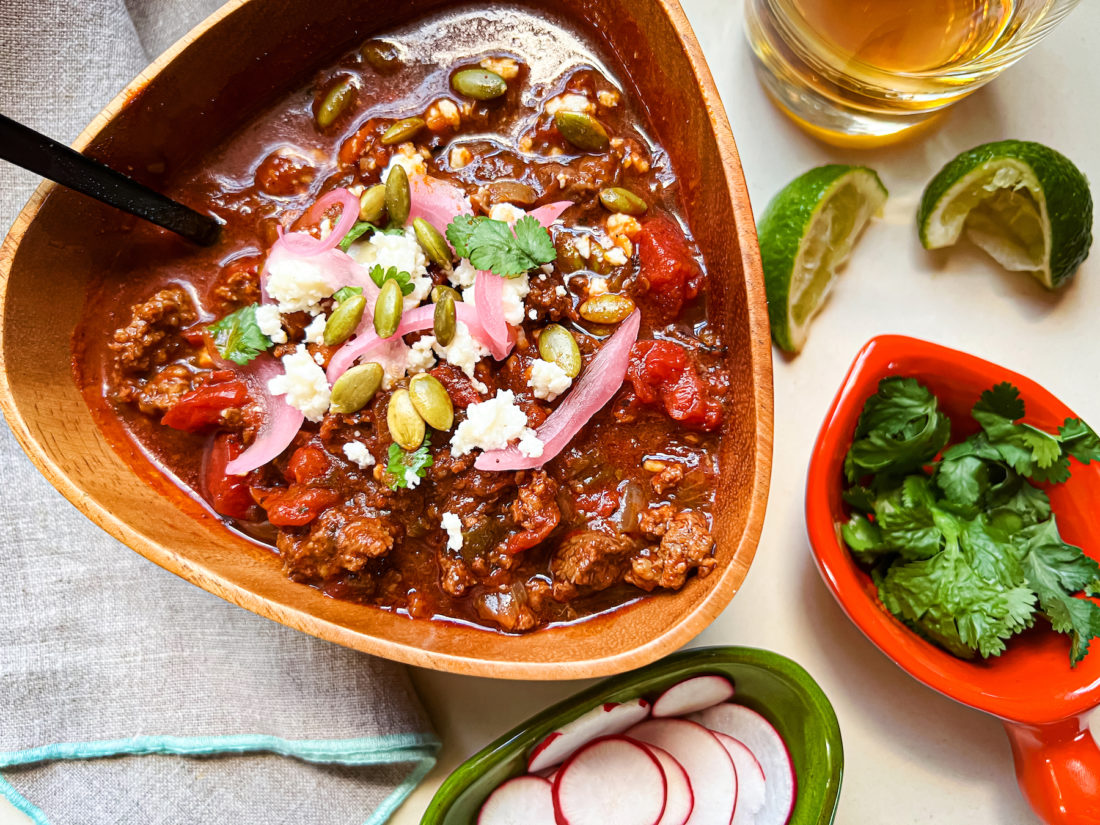 A bowl of chili