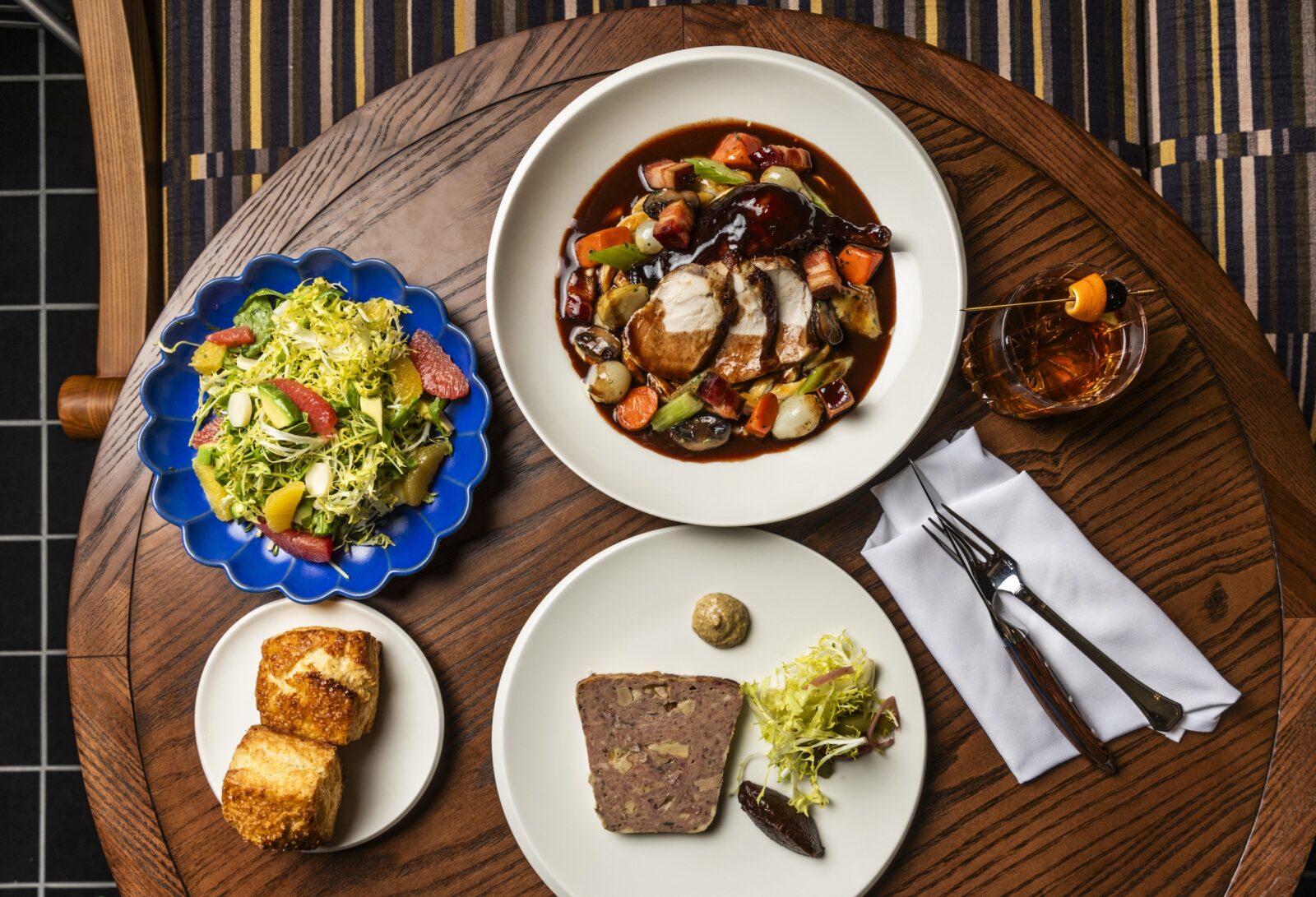 A spread of food on a table