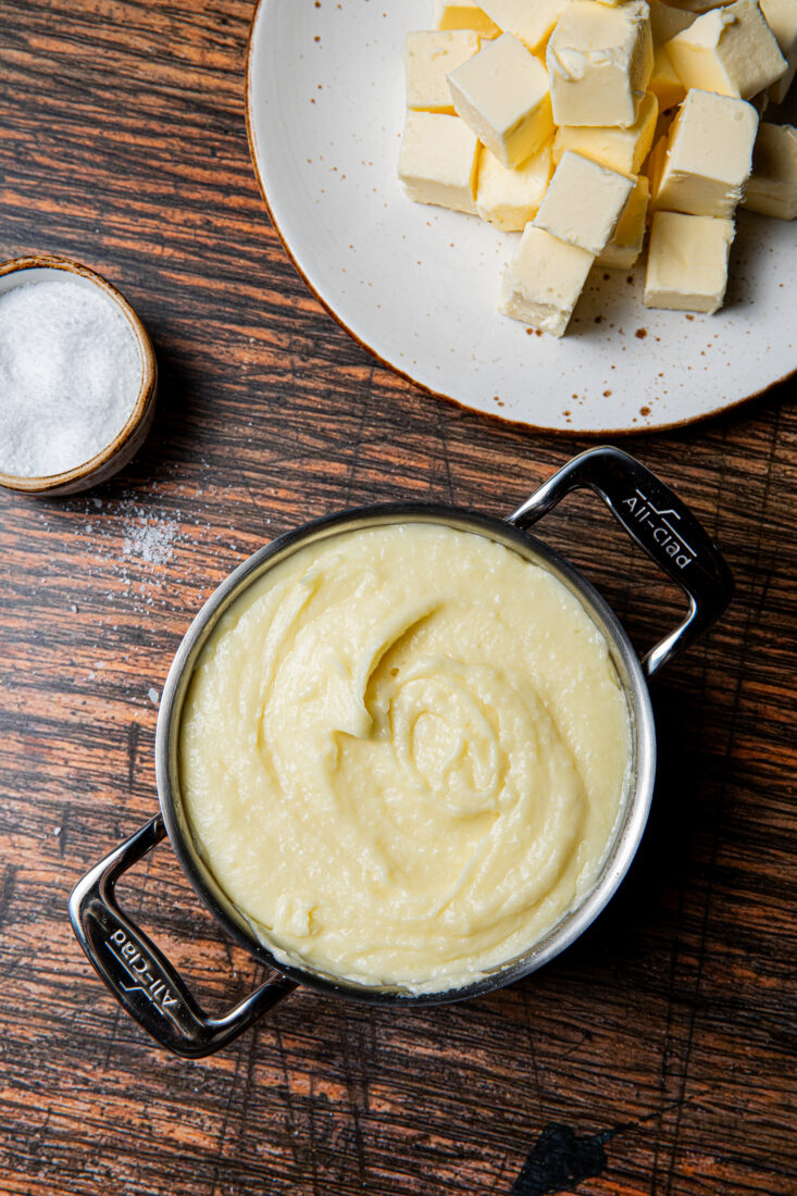 A pot of polenta