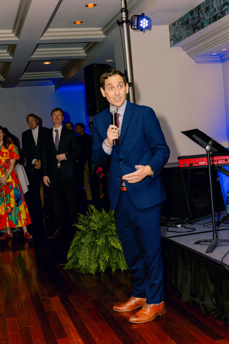 Walt Leger, president and CEO of New Orleans & Company, toasts the city of New Orleans, the forthcoming Super Bowl, and the great hospitality work of The Ritz-Carlton, New Orleans.