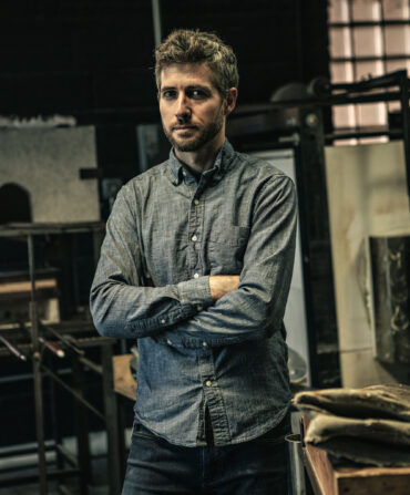 Elijah Leed in his workshop
