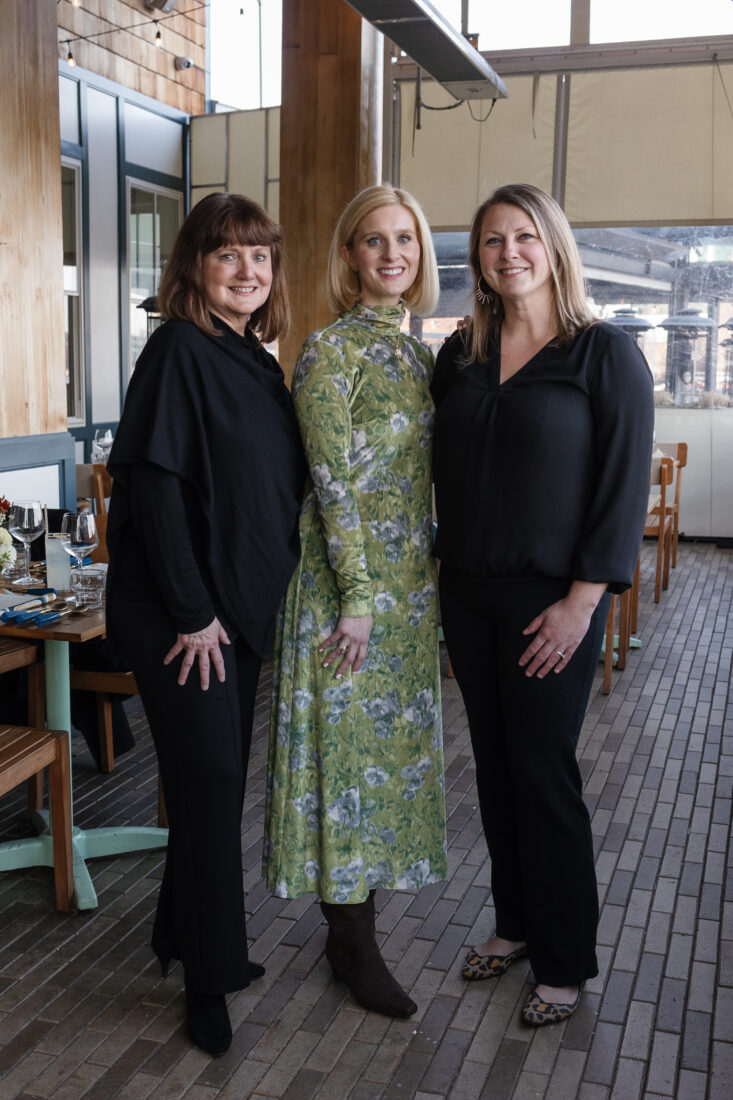 From left: Connie Nelson, director of public relations and communications for Wilmington, NC and Beaches; Katie Darling, sales manager for Garden & Gun, and Sarah Doss, co-owner of Rx Chicken & Oysters.