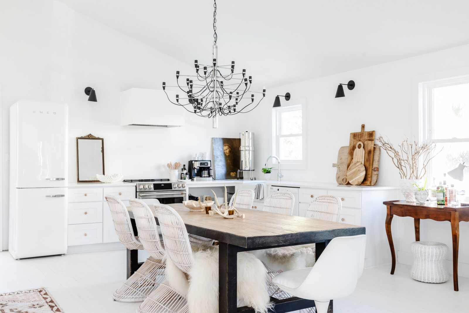 A white kitchen in a beach home