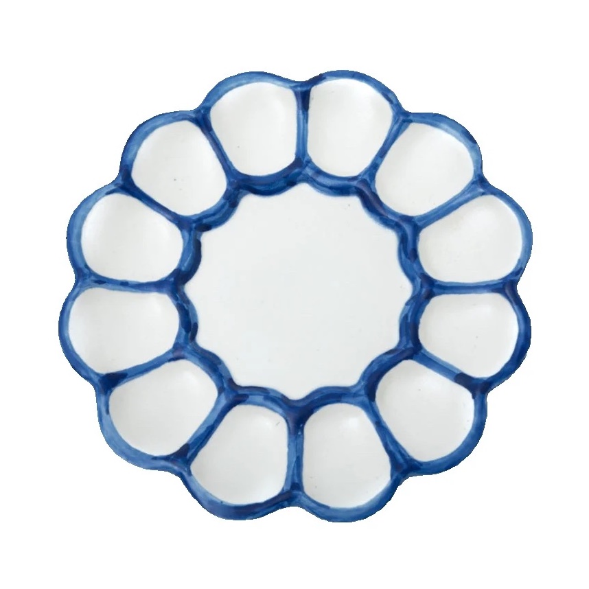 A deviled egg plate