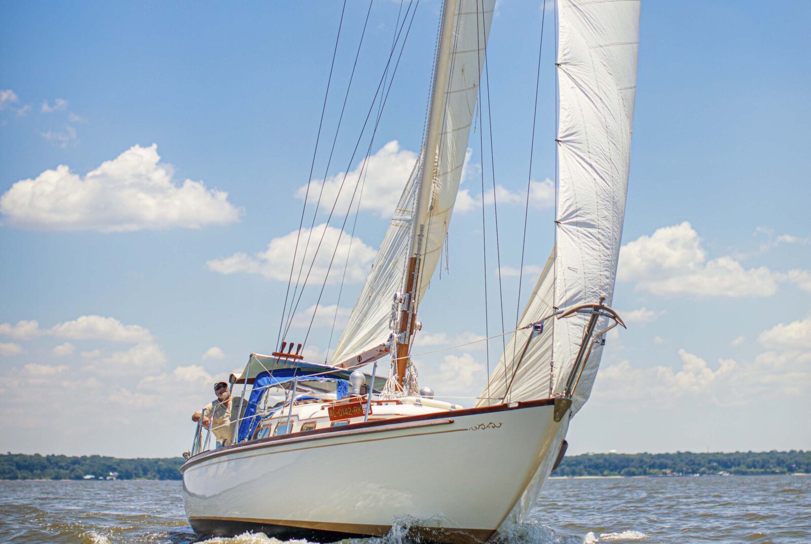 A sailboat on the water