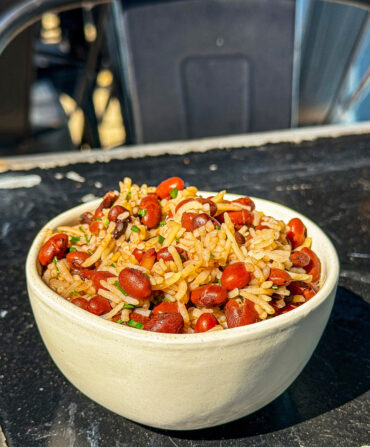 A bowl of red beans and rice