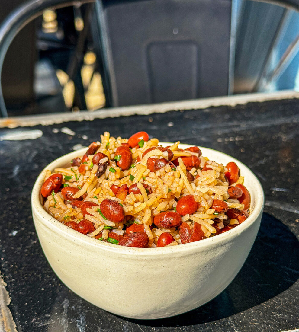 A bowl of red beans and rice