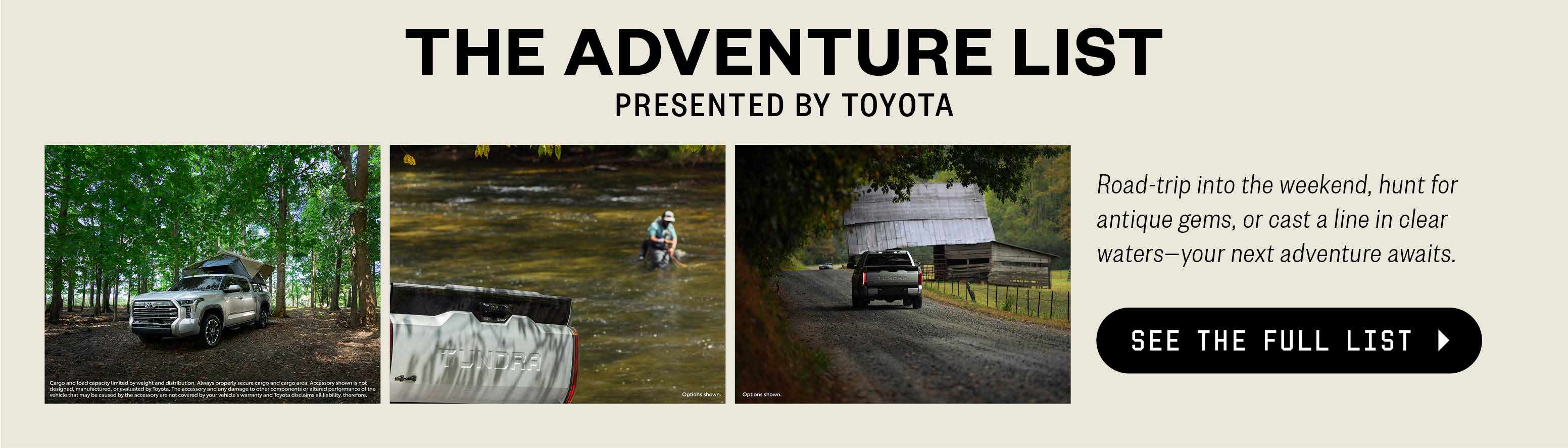 Toyota Adventure List