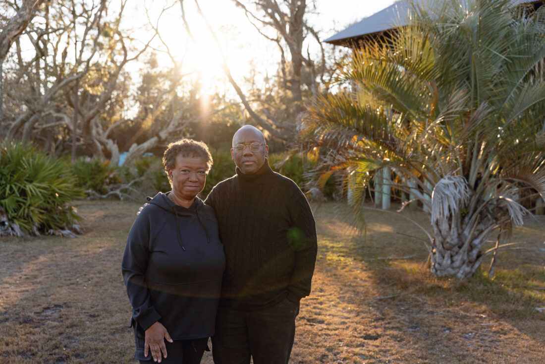 A portrait of a man and woman