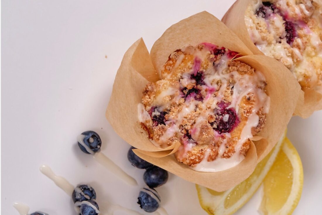 A blueberry muffin