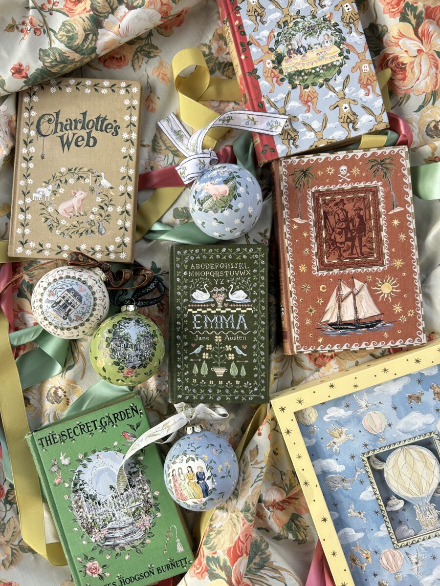 Painted book covers and ornaments