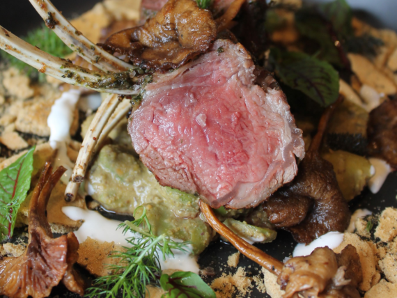A plate of lamb chops