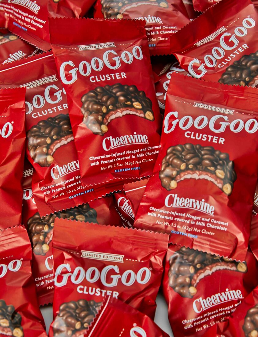 Packaged pieces of chocolate candy
