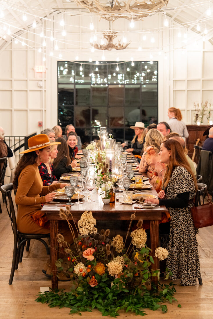 Guests gather at The Hayloft for the ‘Modern Mountain Feast’ finale dinner.