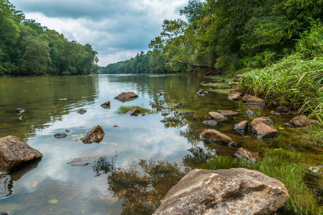 A river with rocks