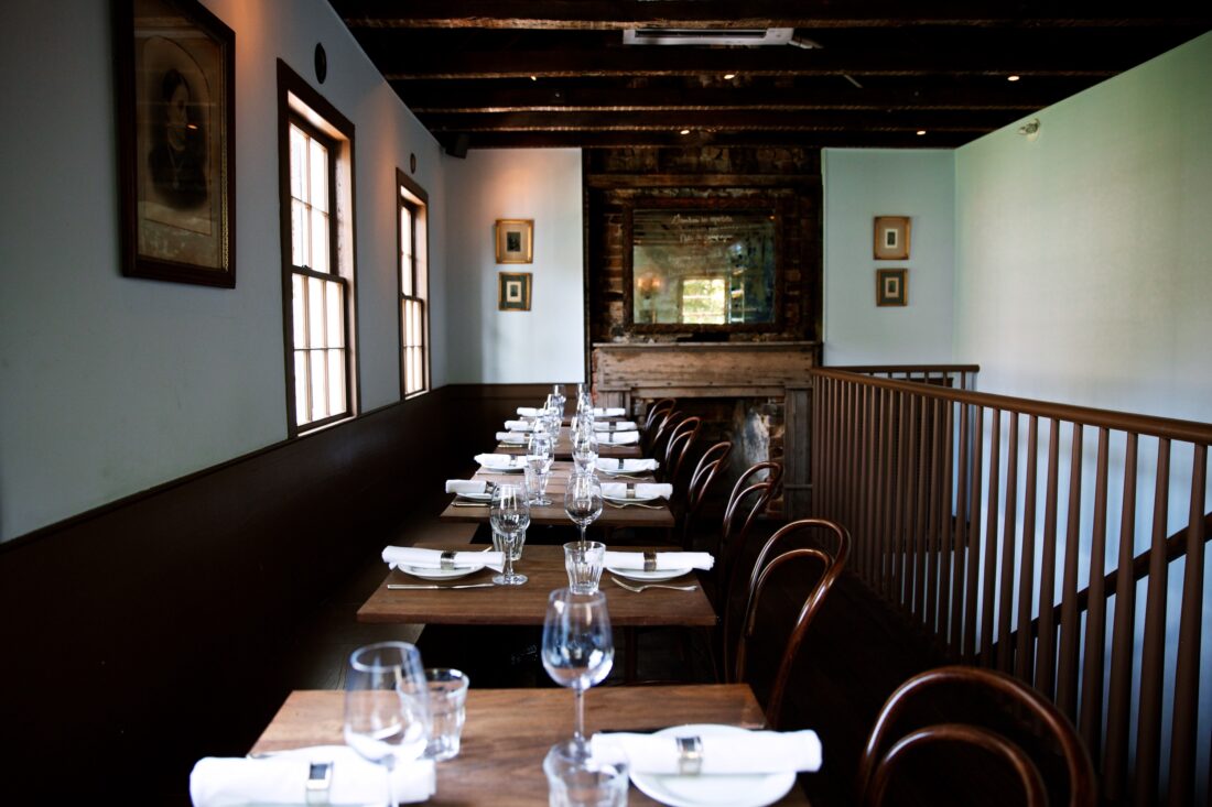 Inside a dining room