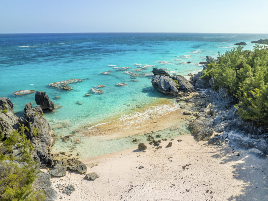 A crystal clear water beach
