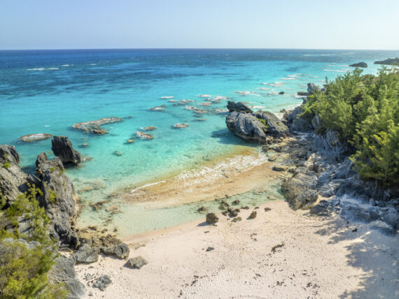A crystal clear water beach