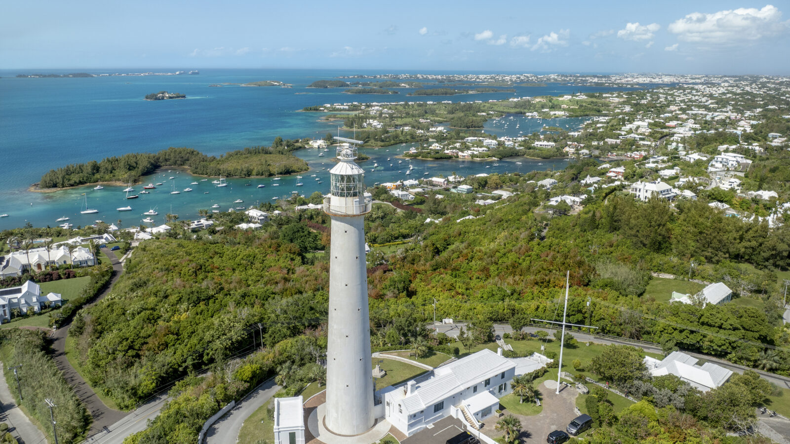 A white lighthouse