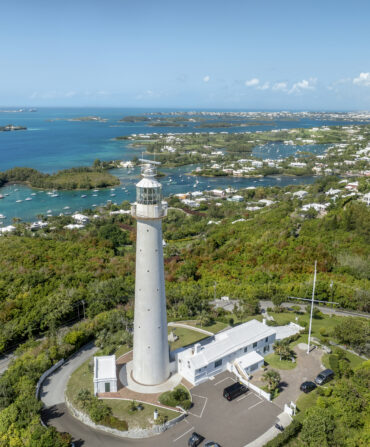 A white lighthouse