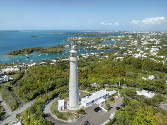 A white lighthouse