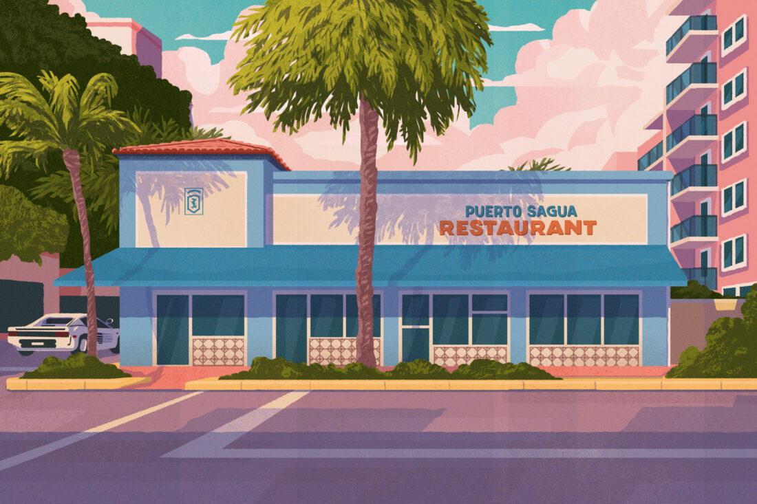 An illustration of a restaurant