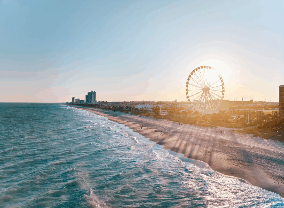MYRTLE BEACH, SOUTH CAROLINA
Picture it: sixty miles of sun-kissed shores stretching across a string of coastal communities, a dazzling array of attractions, and a seemingly endless choice of dining options—from soul food to fresh seafood, barbecue to Lowcountry fare. Welcome to Myrtle Beach, an oceanfront destination celebrated for its world-class golf courses, charming mini-golf spots, and lively boardwalks. Here, adventure awaits at every turn, no matter your pace.
VisitMyrtleBeach.com
@MyMyrtleBeach