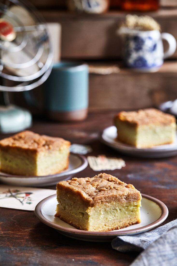 Slices of cake on plates