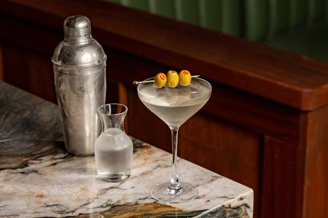 Martini service at a bar